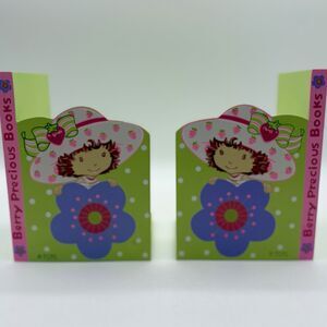 Vintage Strawberry Shortcake Wooden Bookends  Berry Precious Books Kids Room